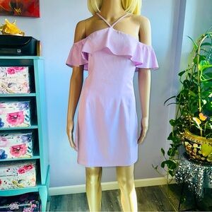 Revolve By the way. Lilac off shoulder halter dress